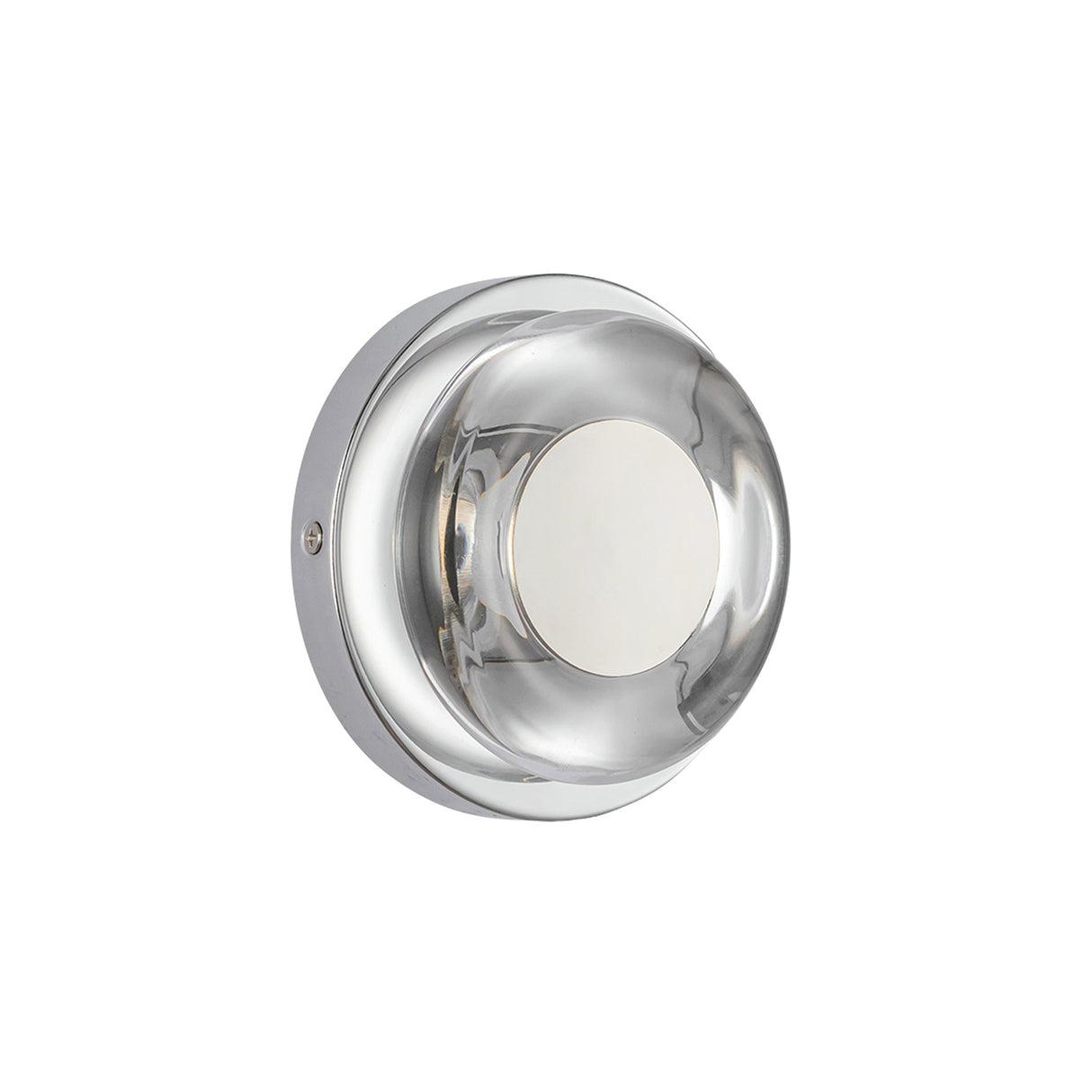 Cam LED Wall Sconce 5", Chrome and Clear Glass