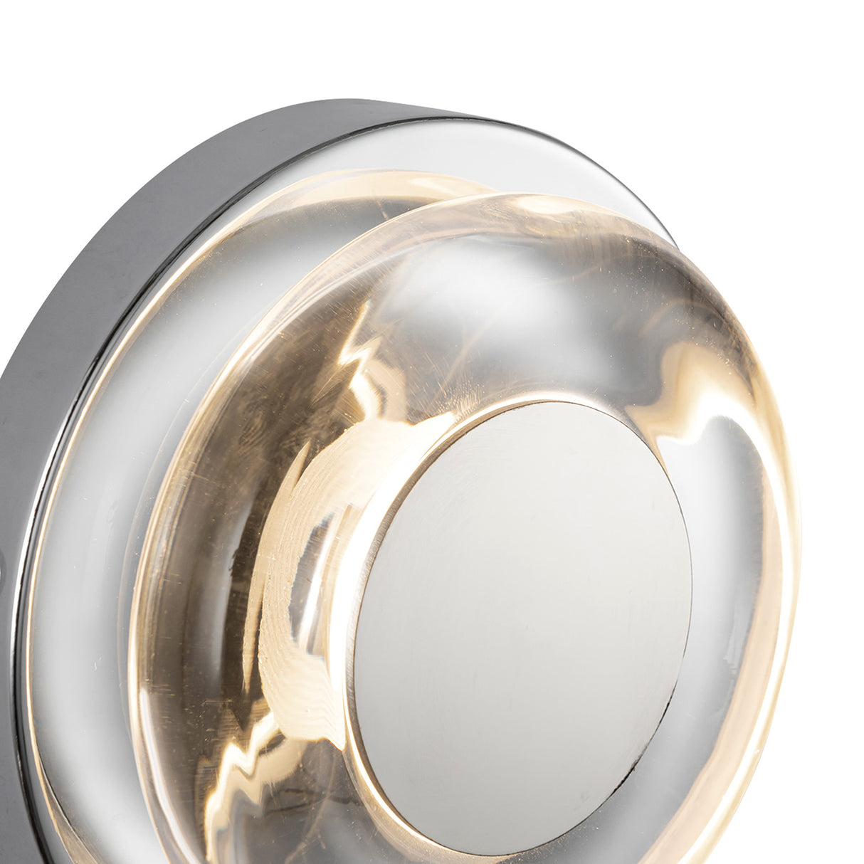 Cam LED Wall Sconce 5", Chrome and Clear Glass