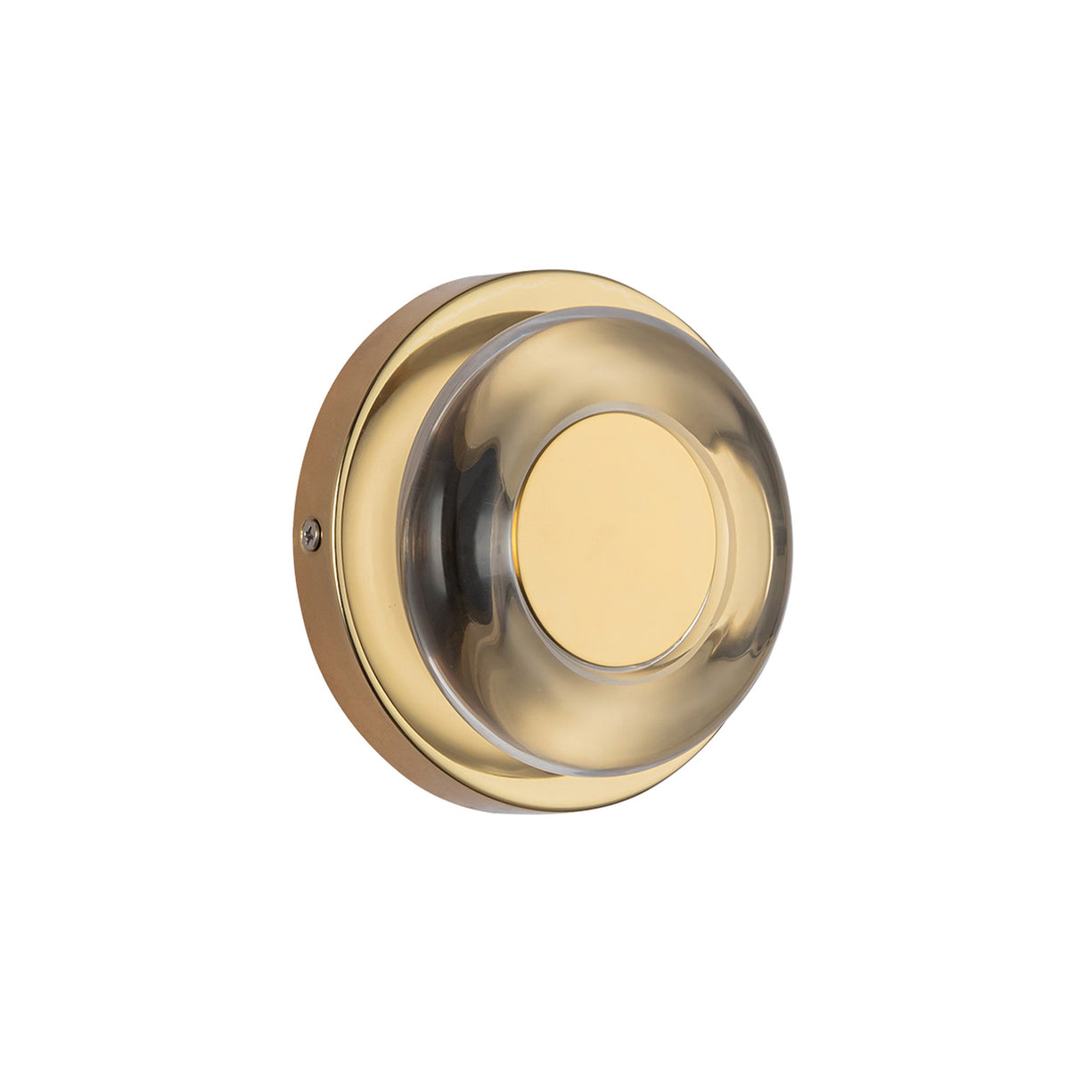 Cam LED Wall Sconce 5", Polished Brass and Clear Glass