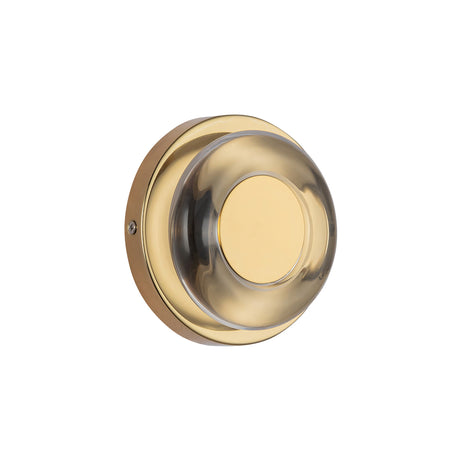Cam LED Wall Sconce 5", Polished Brass and Clear Glass