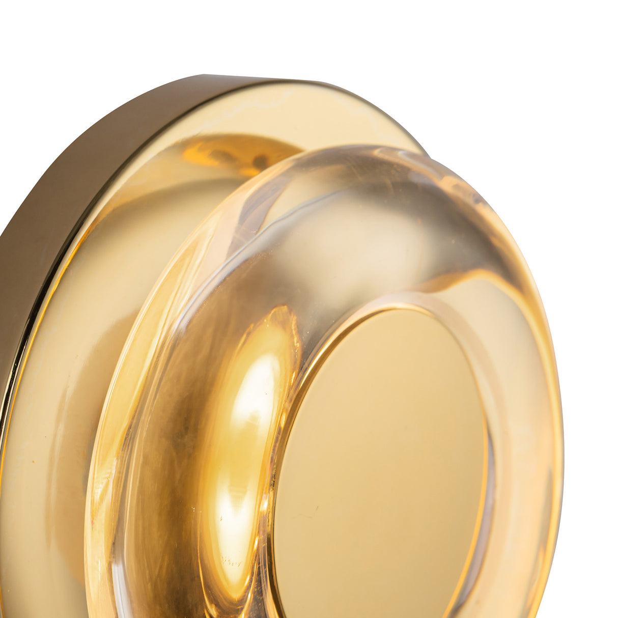 Cam LED Wall Sconce 5", Polished Brass and Clear Glass