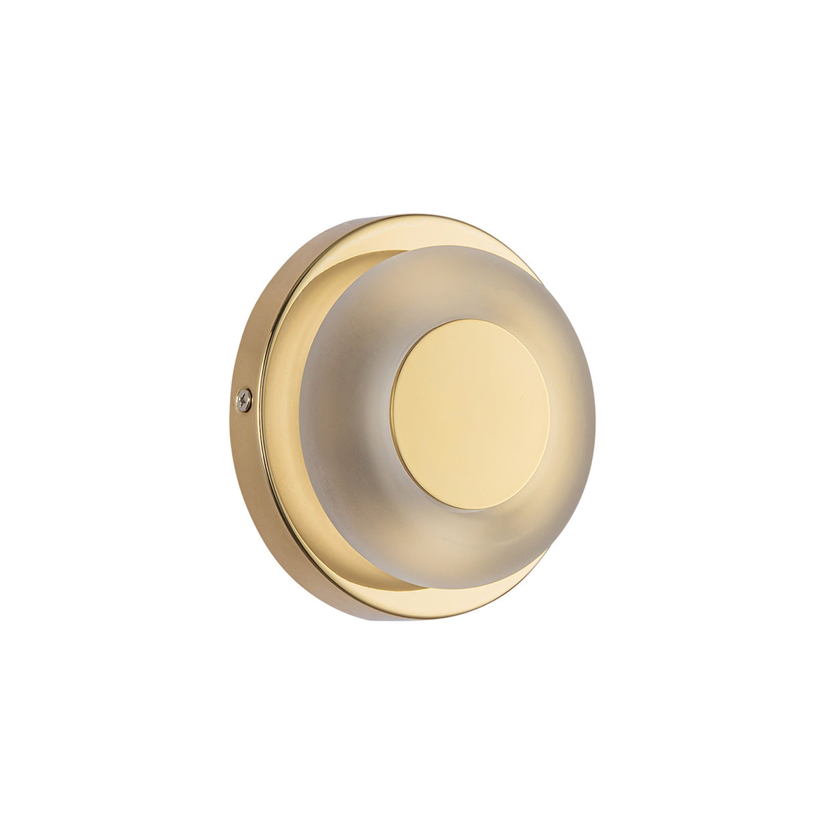 Cam LED Wall Sconce 5", Polished Brass and Frosted Glass