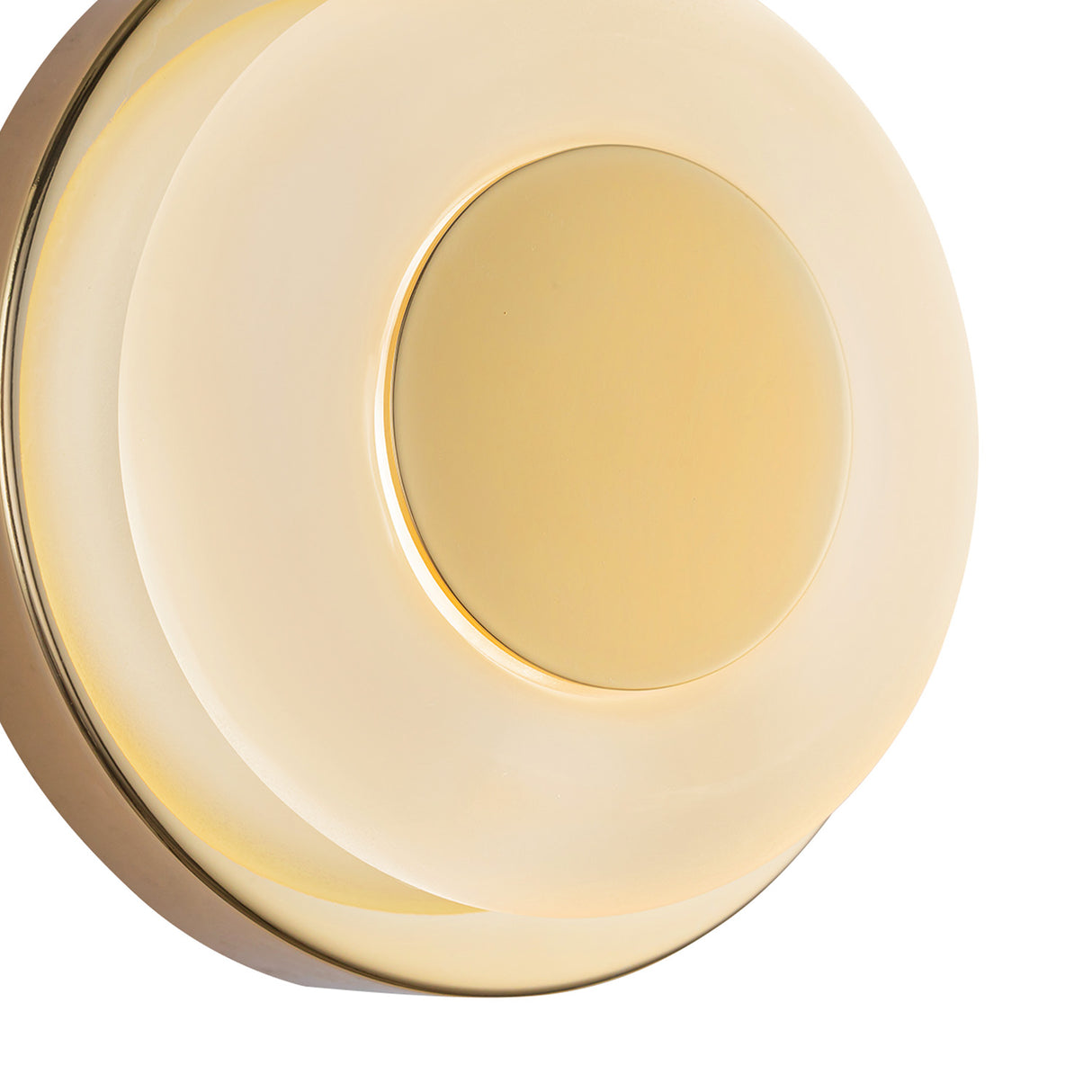 Cam LED Wall Sconce 5", Polished Brass and Frosted Glass