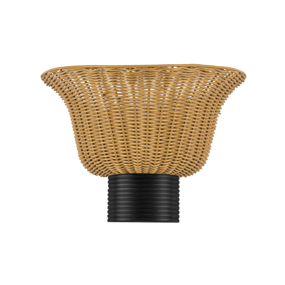 Bessie Wall Sconce 10", Rattan and Matte Black