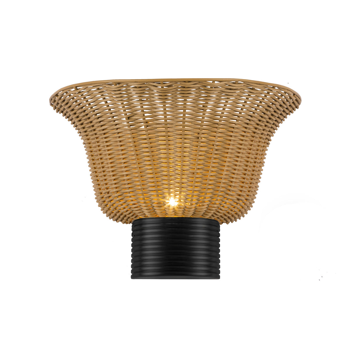 Bessie Wall Sconce 10", Rattan and Matte Black