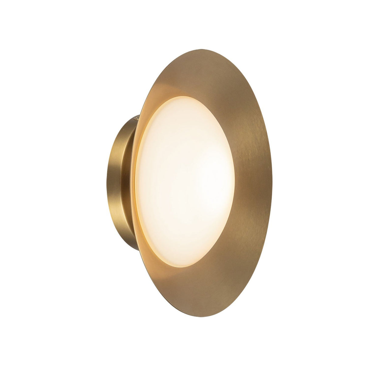 Elon LED Wall Sconce 9", Brushed Brass and Opal Glass
