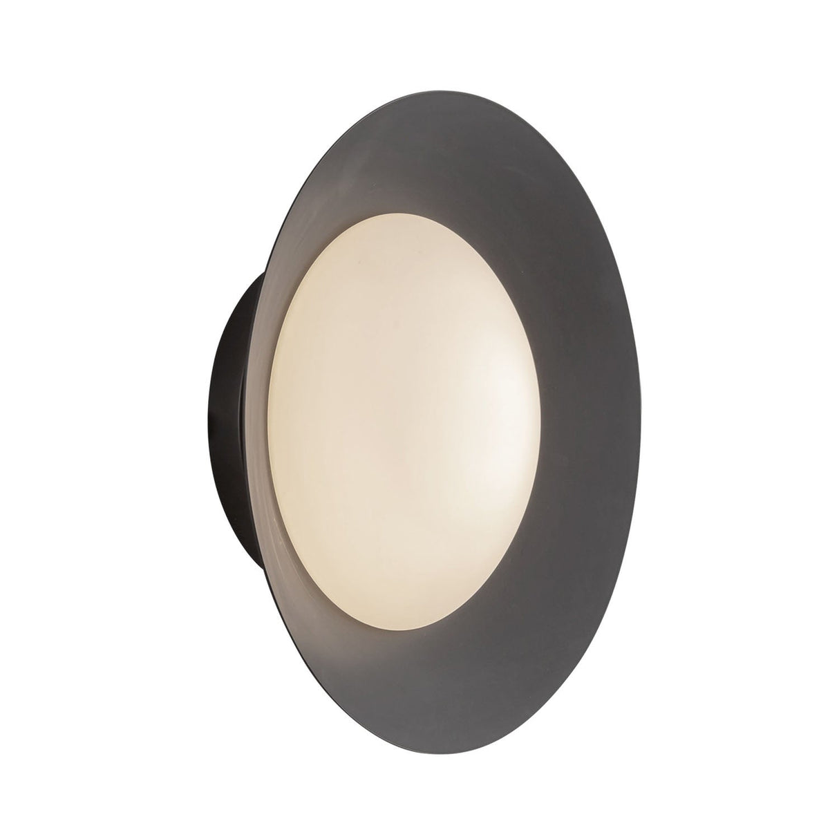 Elon LED Wall Sconce 9", Matte Black and Opal Glass