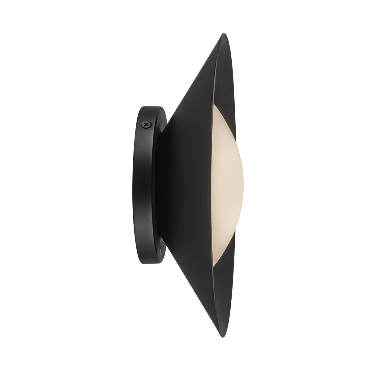 Elon LED Wall Sconce 9", Matte Black and Opal Glass