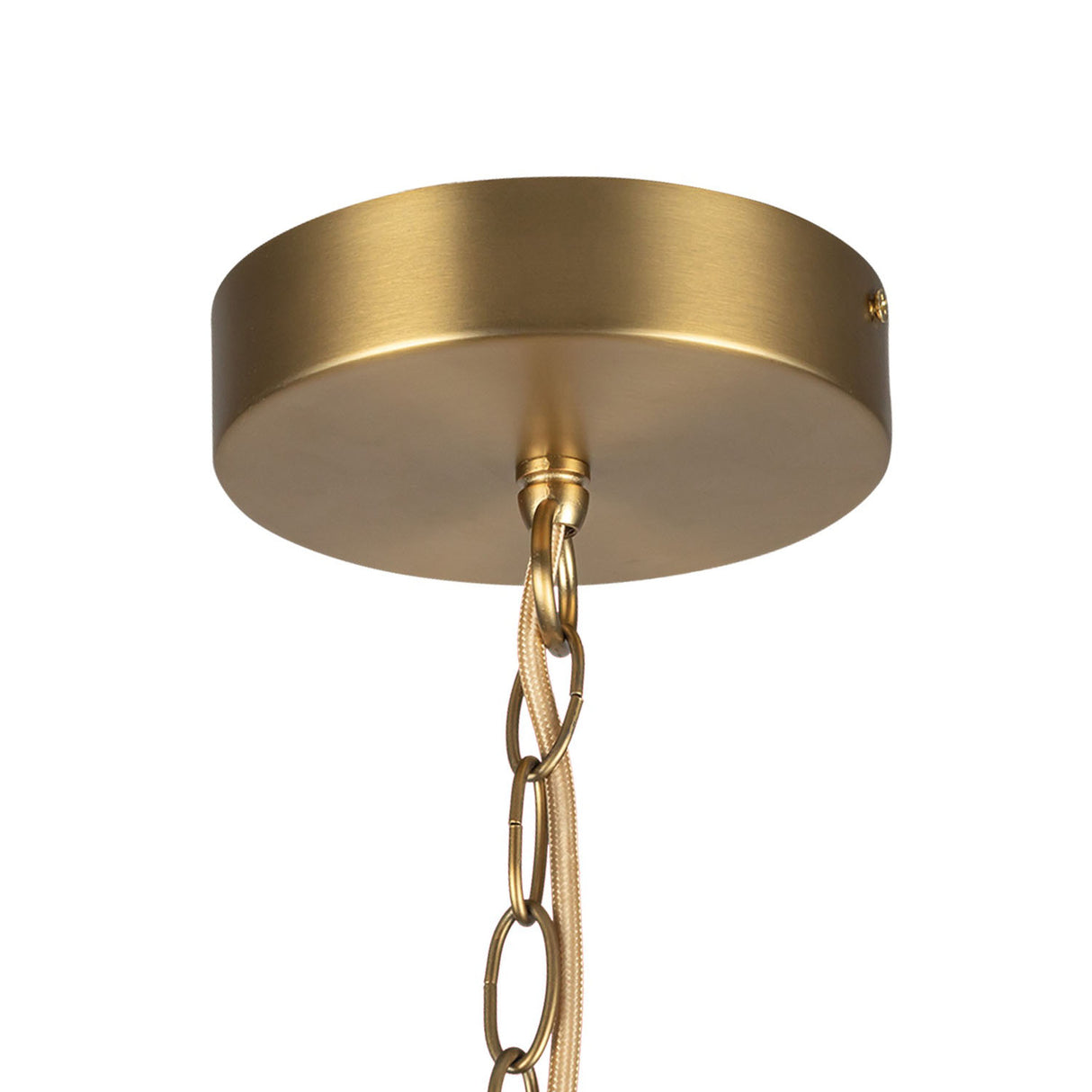 Elon 5 Light LED Chandelier 16", Brushed Brass and Opal Glass