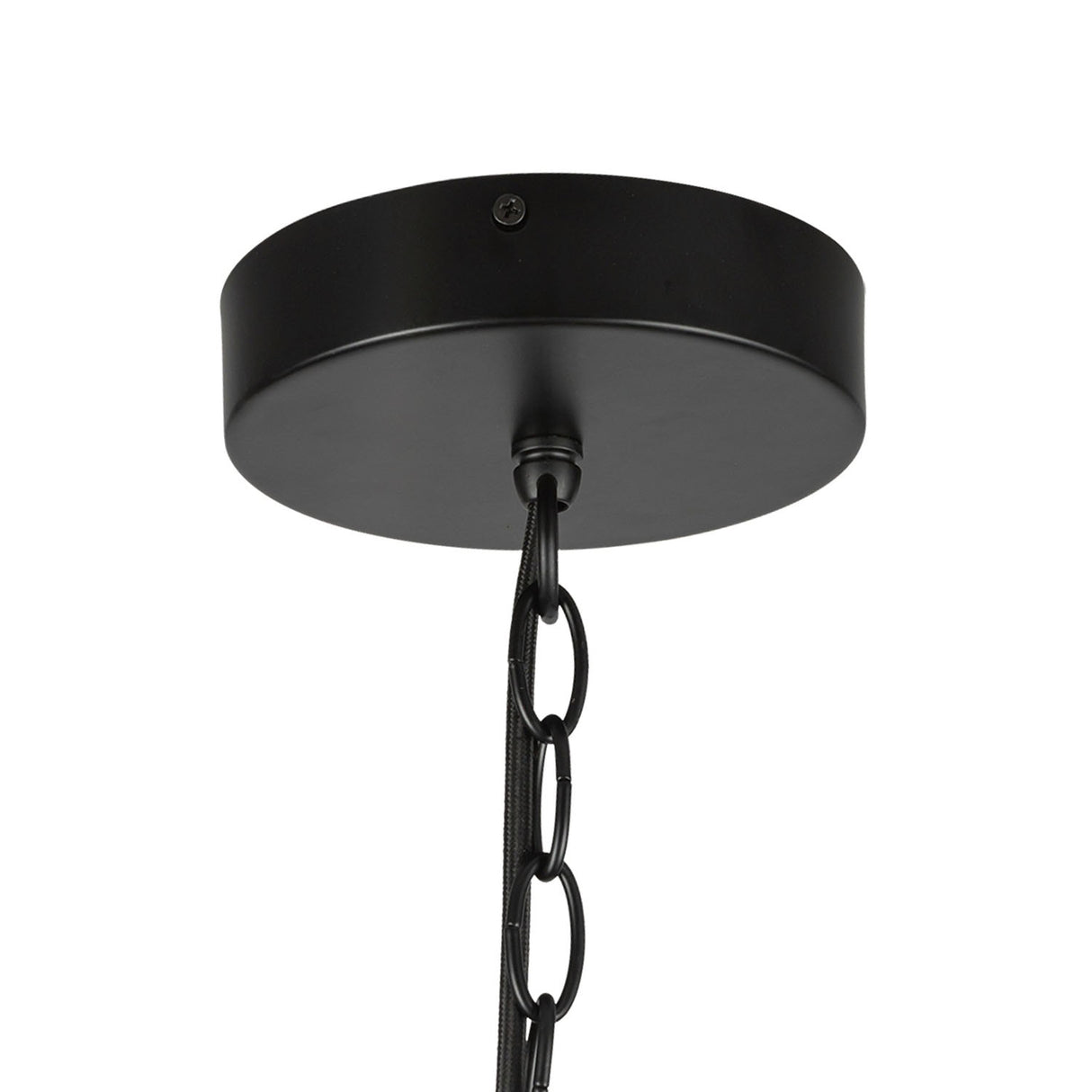 Elon 5 Light LED Chandelier 16", Matte Black and Opal Glass