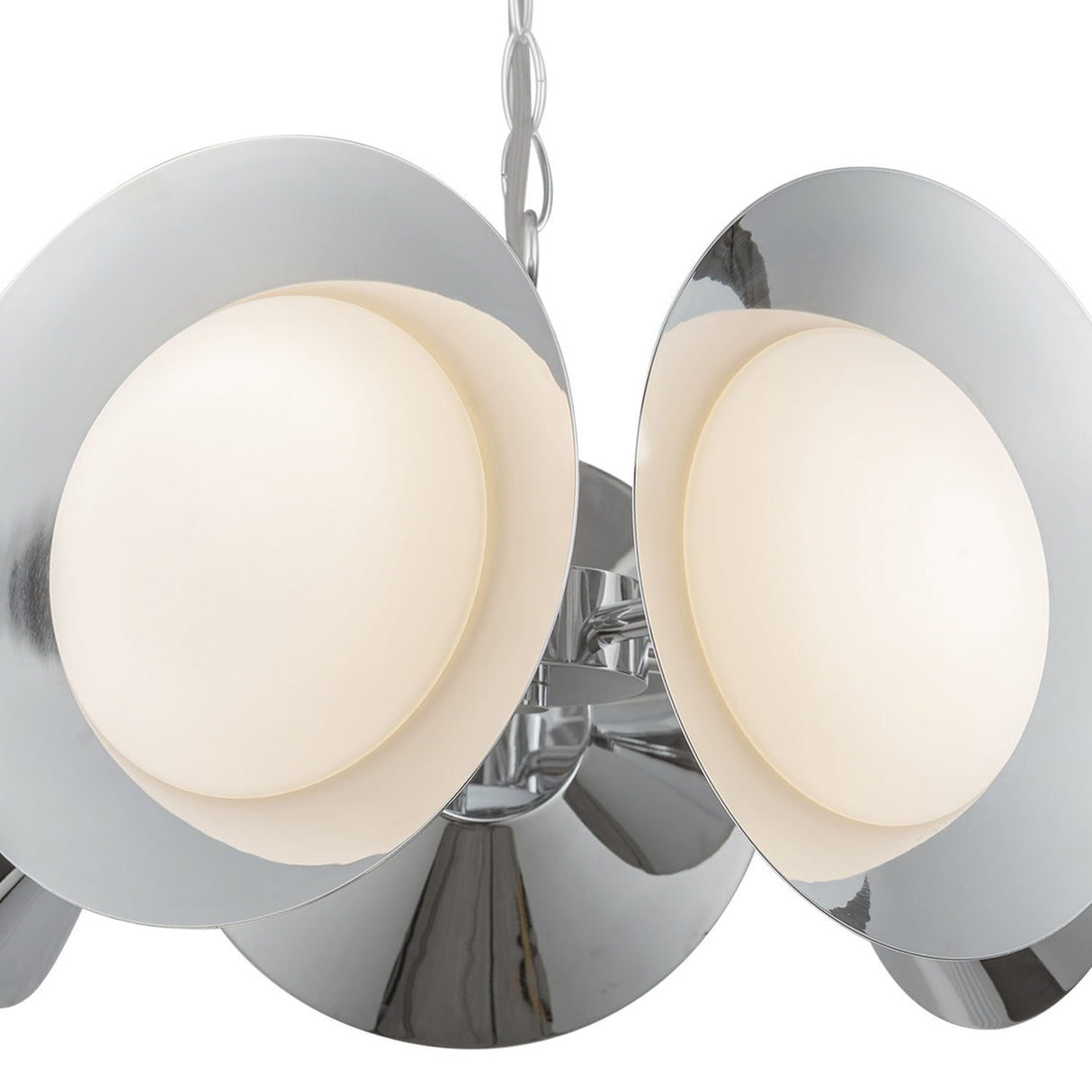 Elon 5 Light LED Chandelier 16", Chrome and Opal Glass