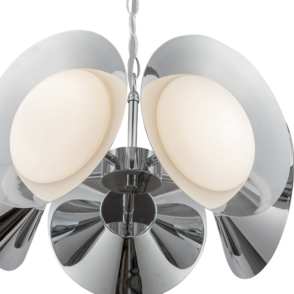 Elon 5 Light LED Chandelier 16", Chrome and Opal Glass