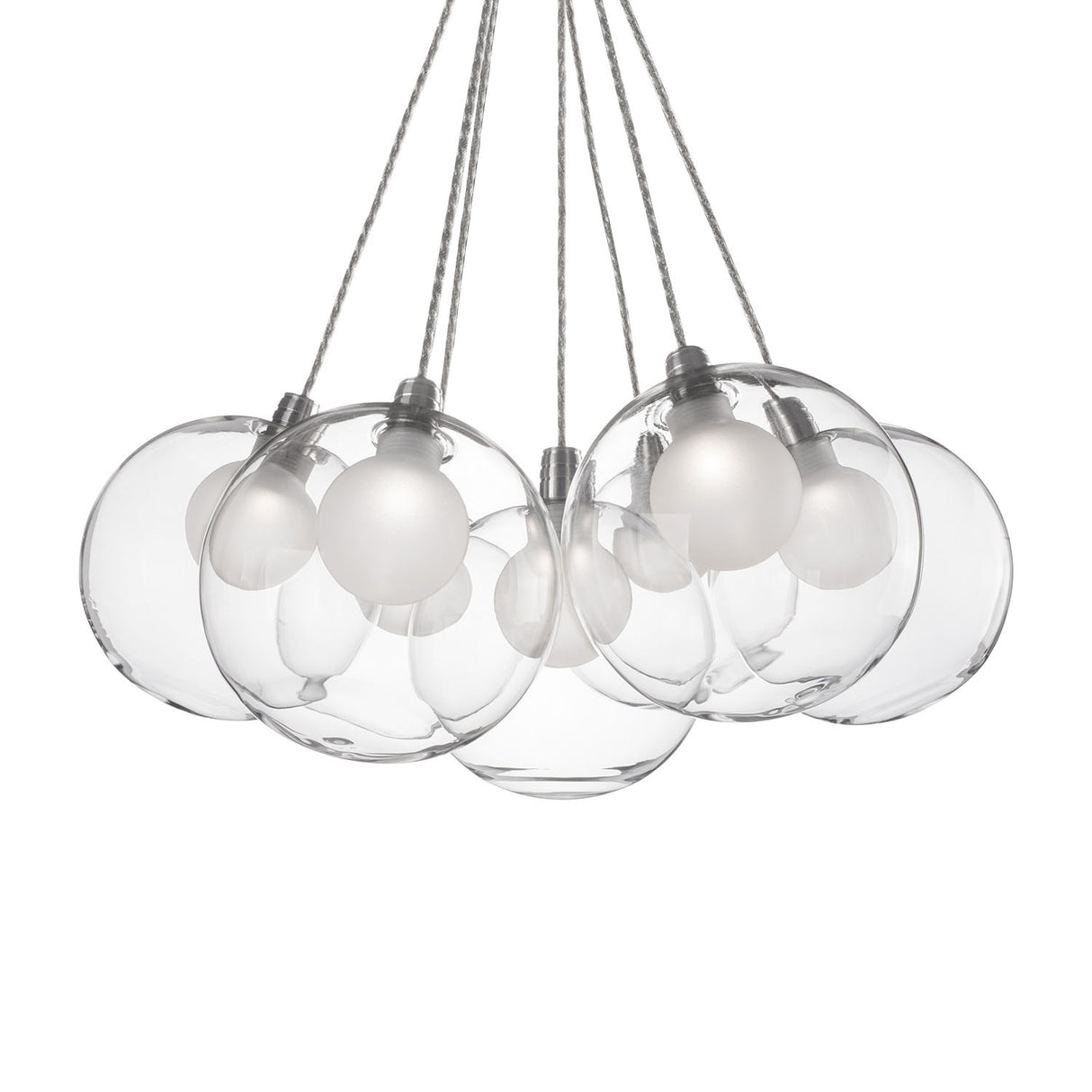 Soren 7 Light LED Chandelier 16", Chrome and Clear Glass