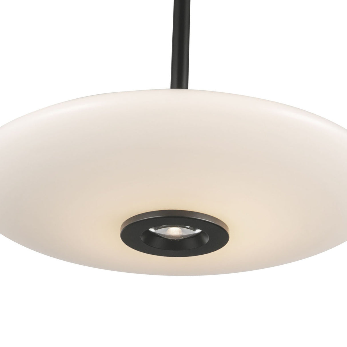 Callan LED Pendant 18", Black and Opal Glass