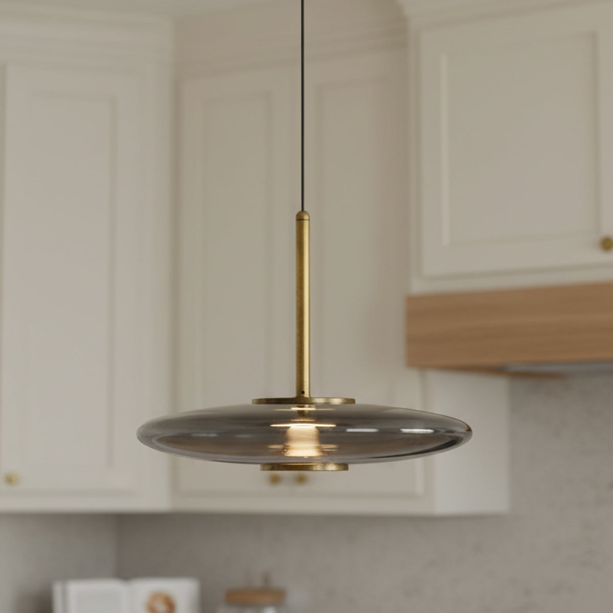 Callan LED Pendant 18" for Modern home with White Cabinetry