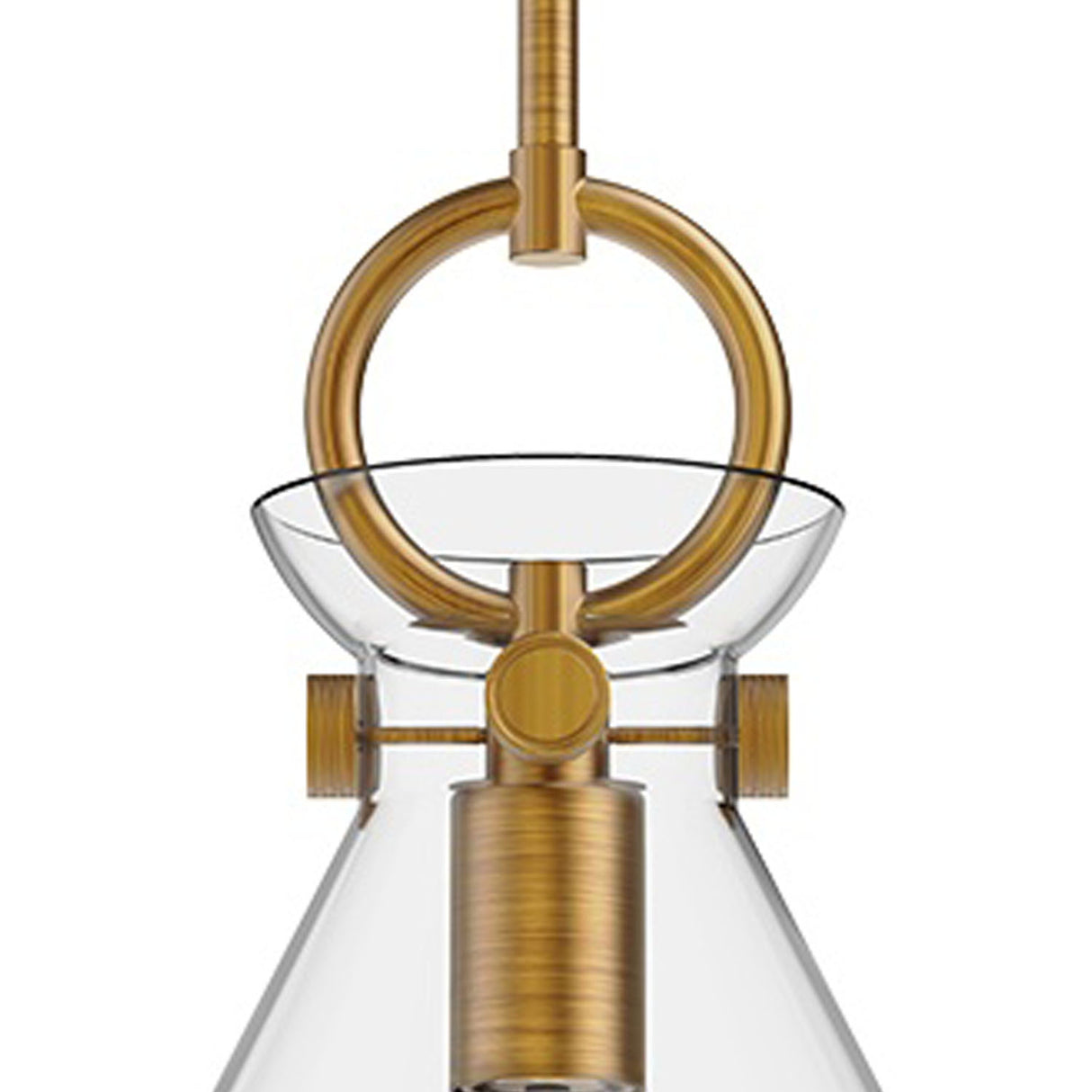 Aris Small Pendant 11", Aged Brass and Clear Glass