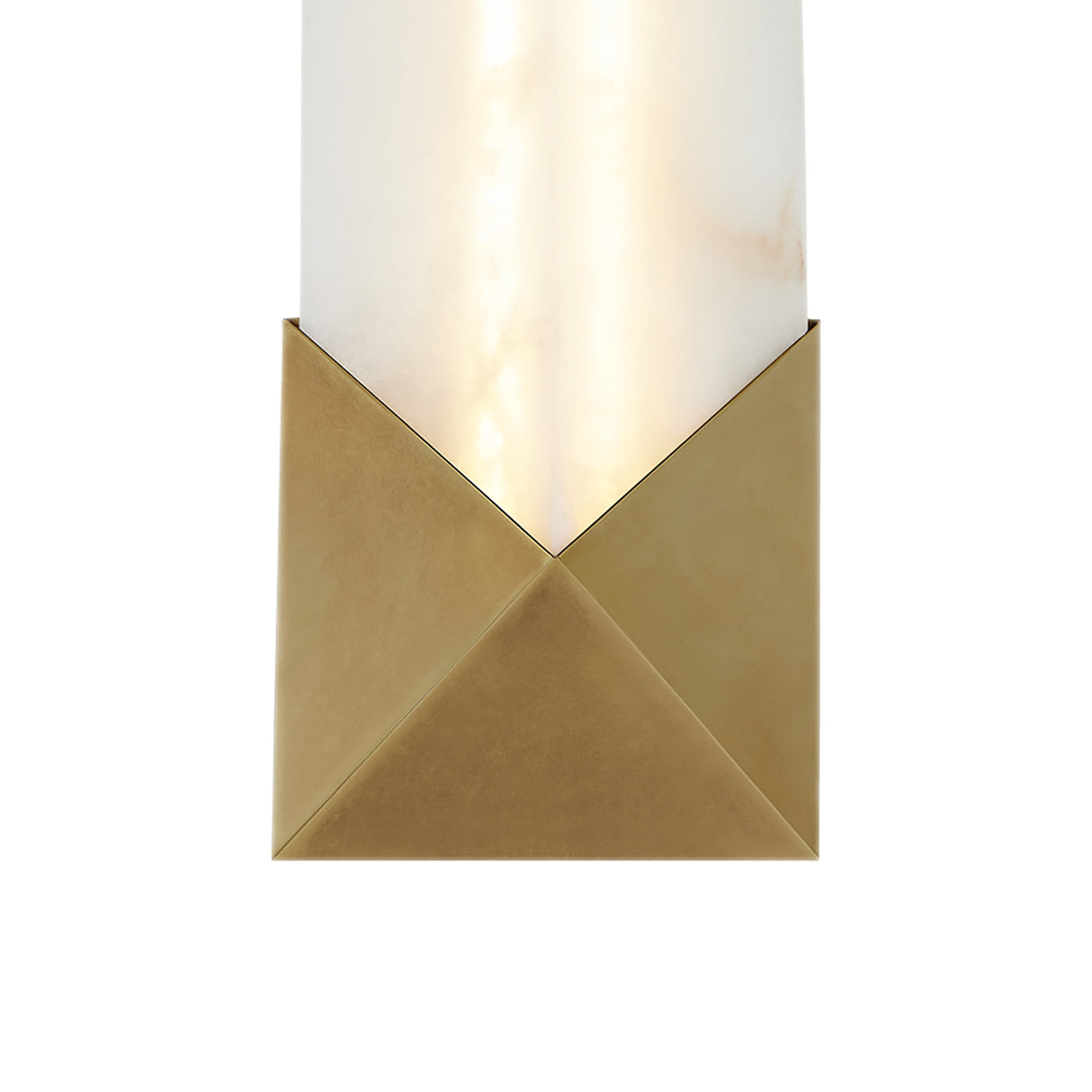 Lunaire LED Wall Sconce 12", Aged Brass and Alabaster