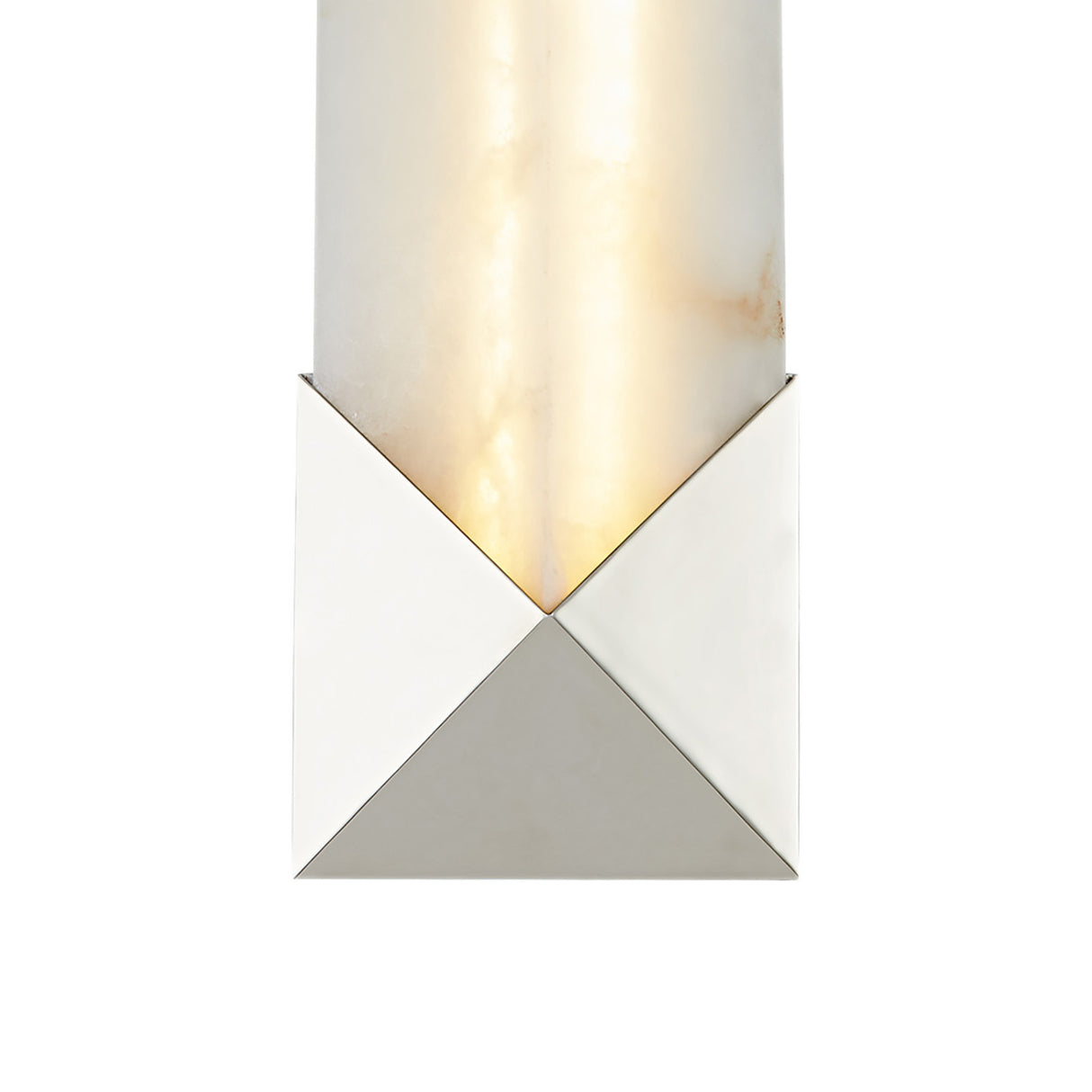 Lunaire LED Wall Sconce 12", Polished Nickel and Alabaster