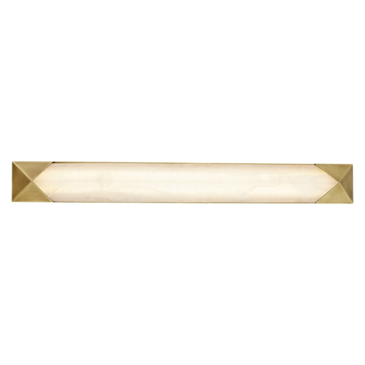 Lunaire LED Wall Sconce 25", Aged Brass and Alabaster