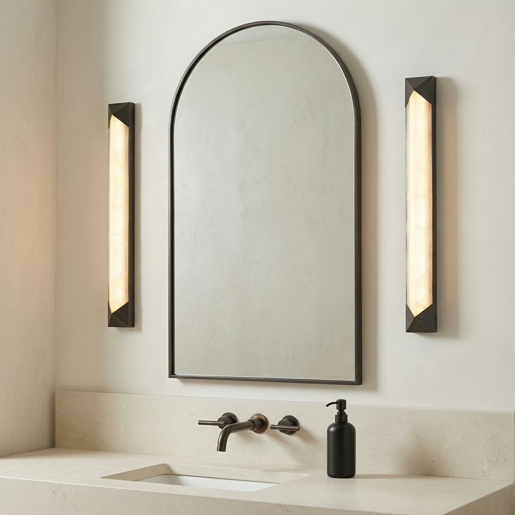 Lunaire LED Wall Sconce 25" for Modern home with White Siding