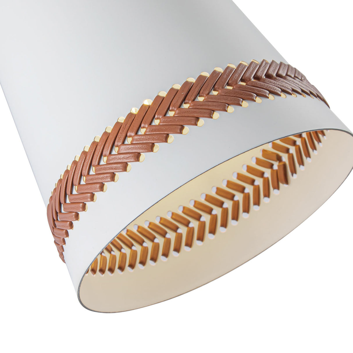 Darien Articulating Wall Sconce, Matte White with Hazelnut Leather