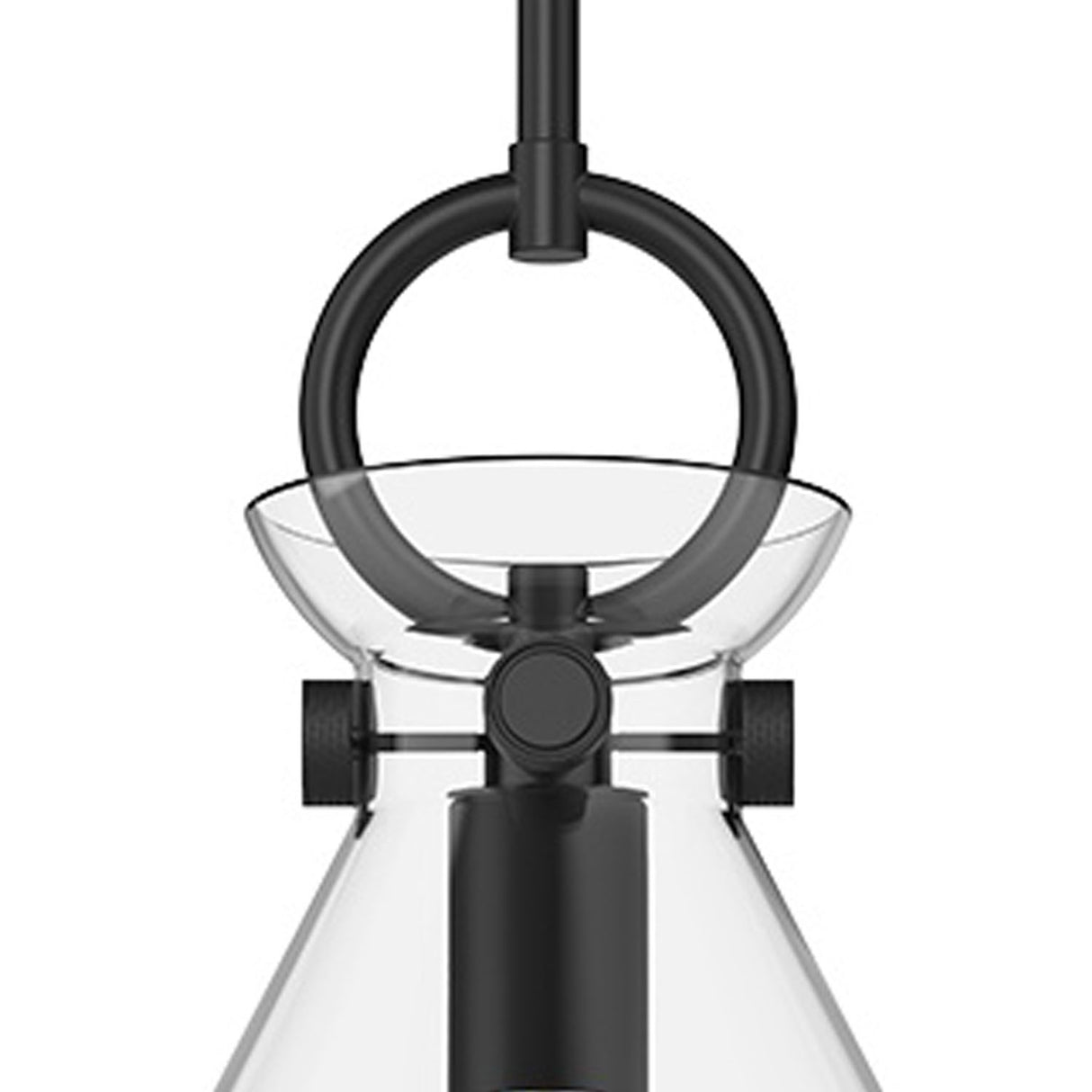 Aris Small Pendant 11", Matte Black and Clear Glass