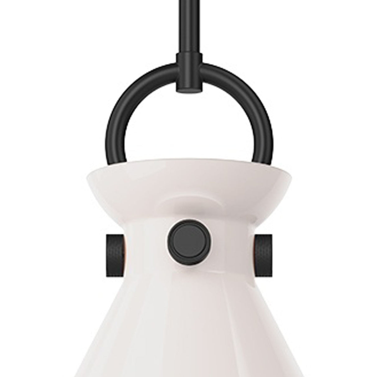 Aris Small Pendant 11", Matte Black and Milk Glass