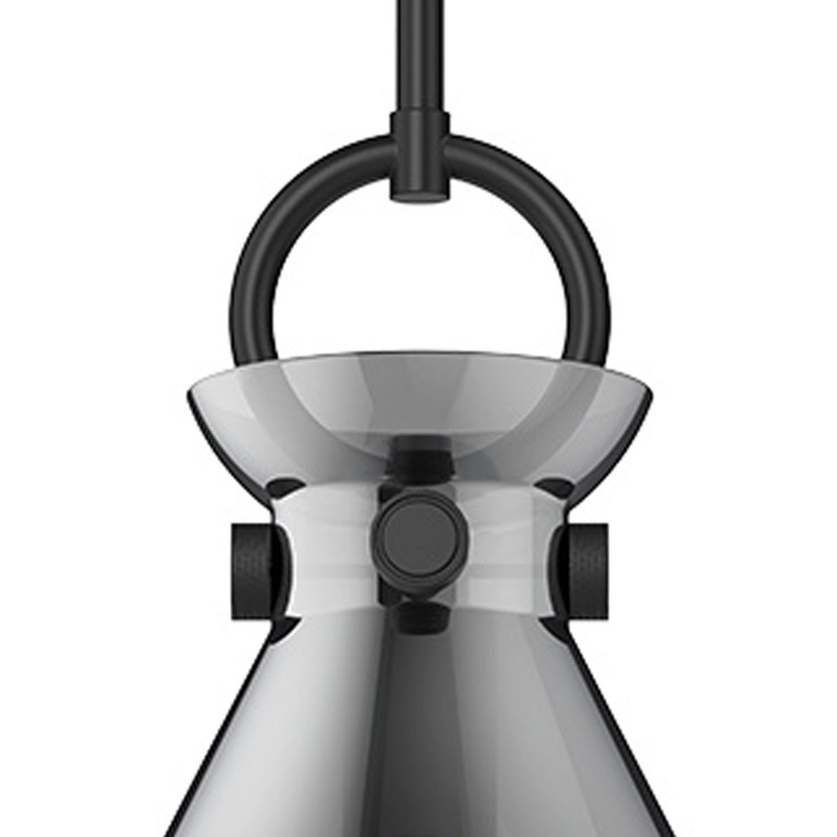 Aris Small Pendant 11", Matte Black and Smoke Glass