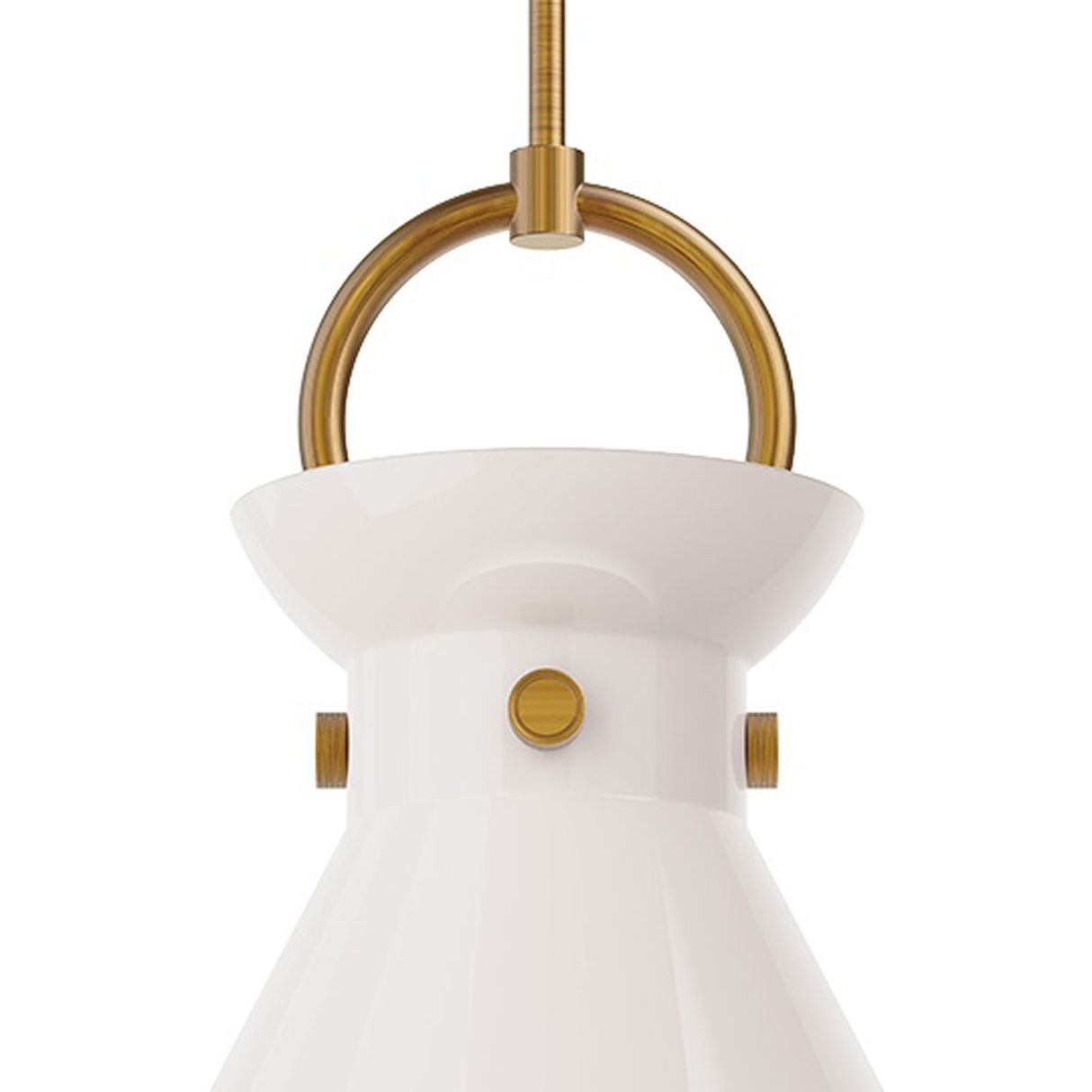 Aris Large Pendant 18", Aged Brass and Milk Glass