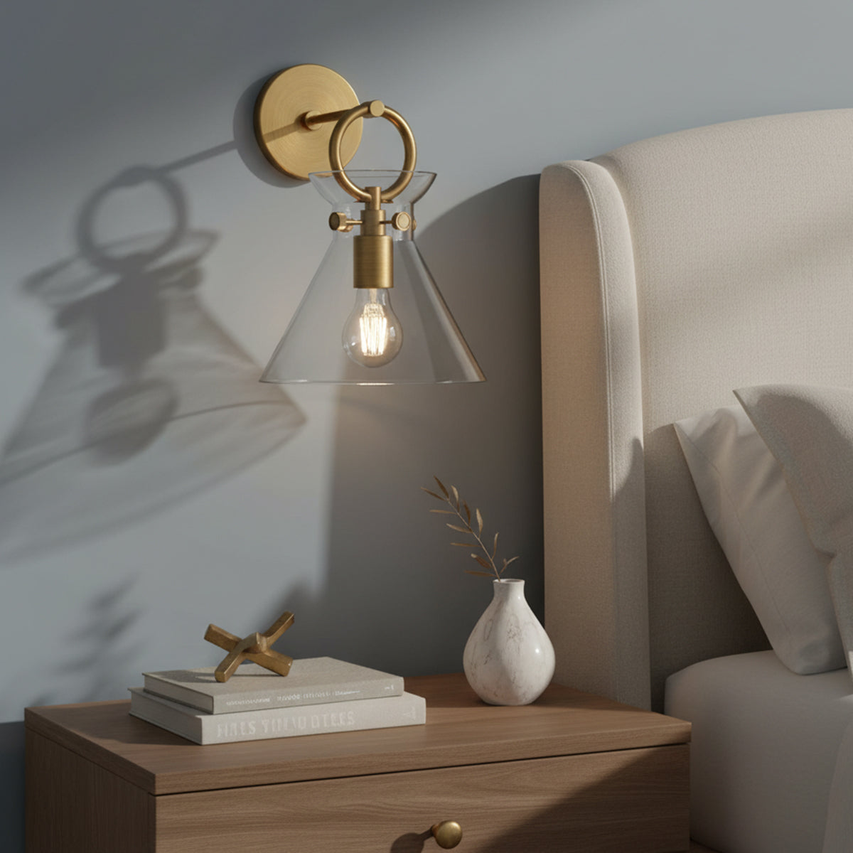 Aris Wall Sconce 13" for Modern home with Gray Walls