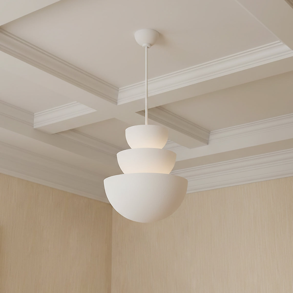 Verity Pendant 18, Textured White for Modern home with White Textured Walls