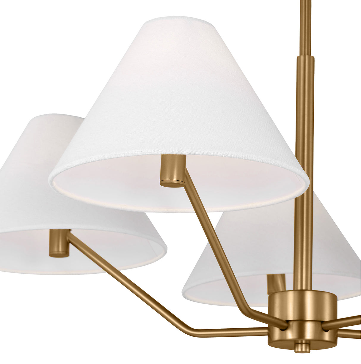 Wallace 5 Light Chandelier 30", Satin Brass