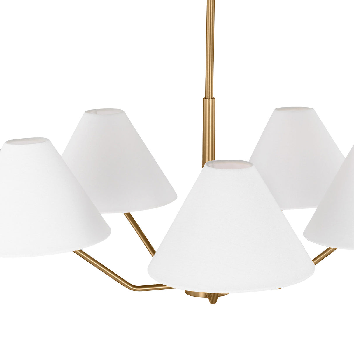 Wallace 5 Light Chandelier 30", Satin Brass