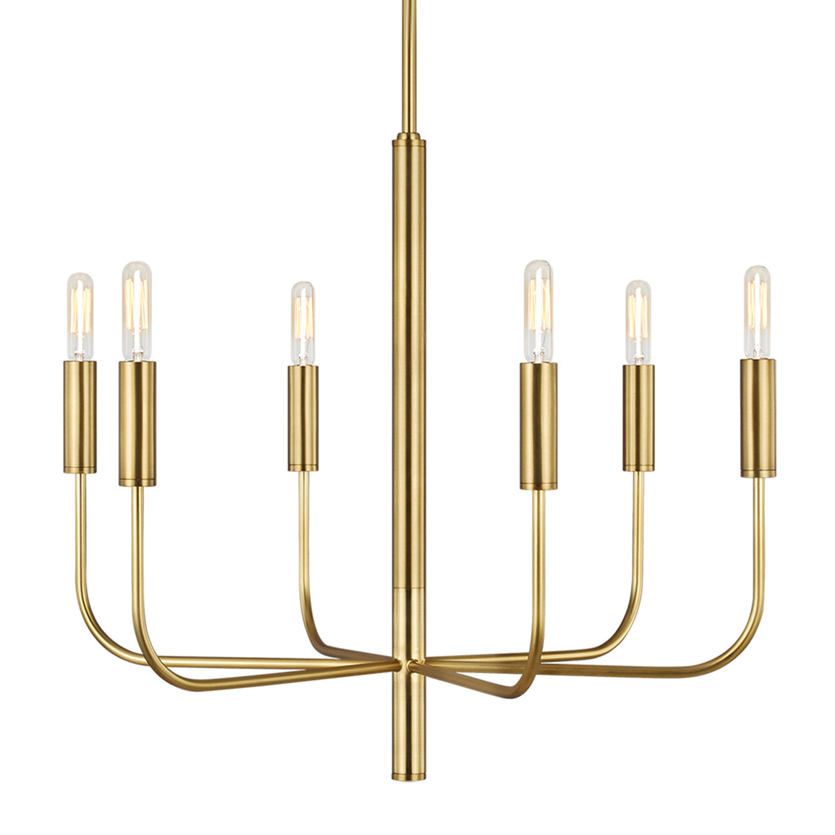 Thayer 6 Light Chandelier 24", Modern Brass