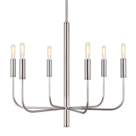 Thayer 6 Light Chandelier 24", Polished Nickel