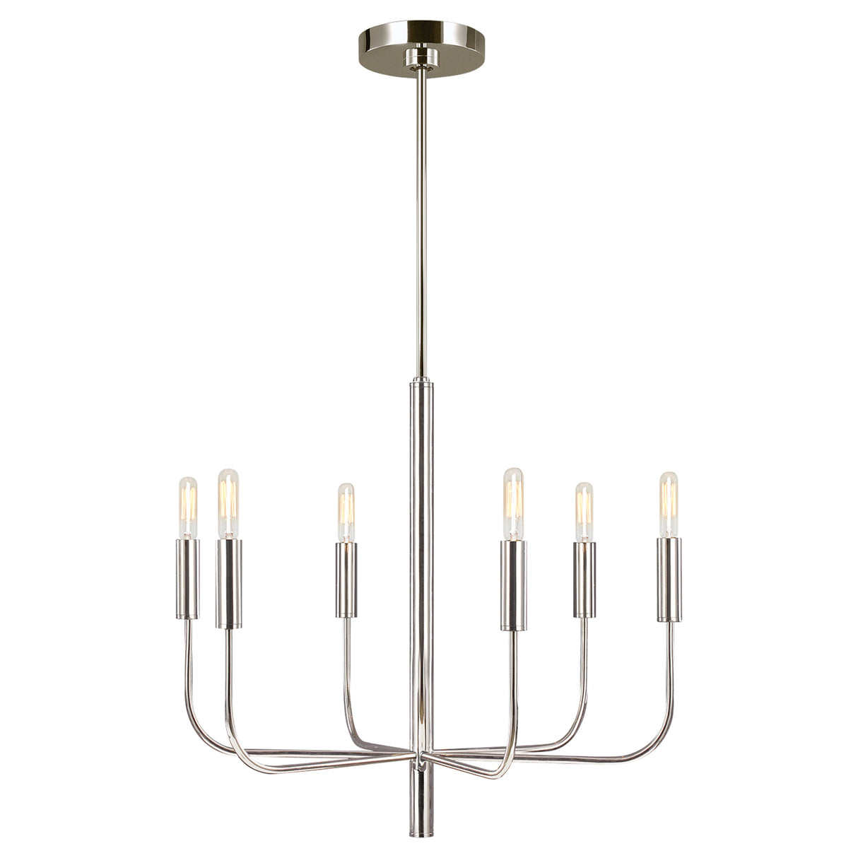 Thayer 6 Light Chandelier 24", Polished Nickel