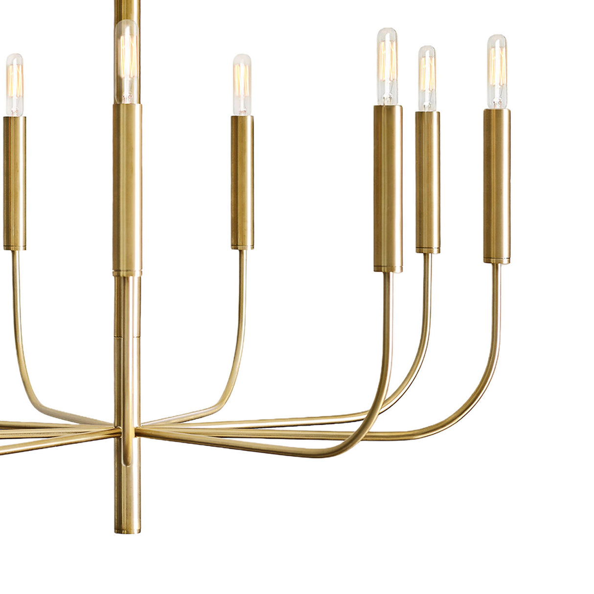 Thayer 9 Light Chandelier 30", Modern Brass