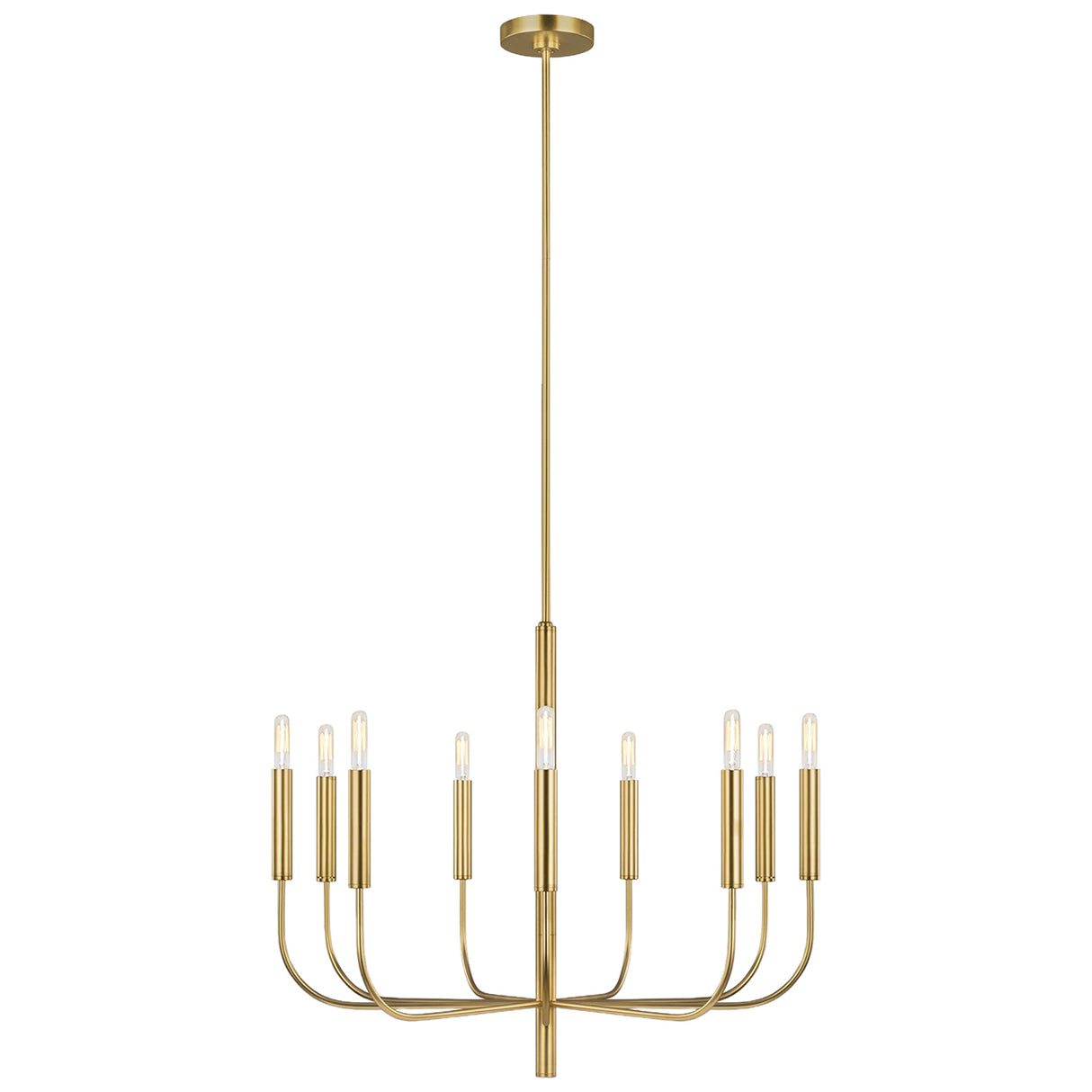 Thayer 9 Light Chandelier 30", Modern Brass