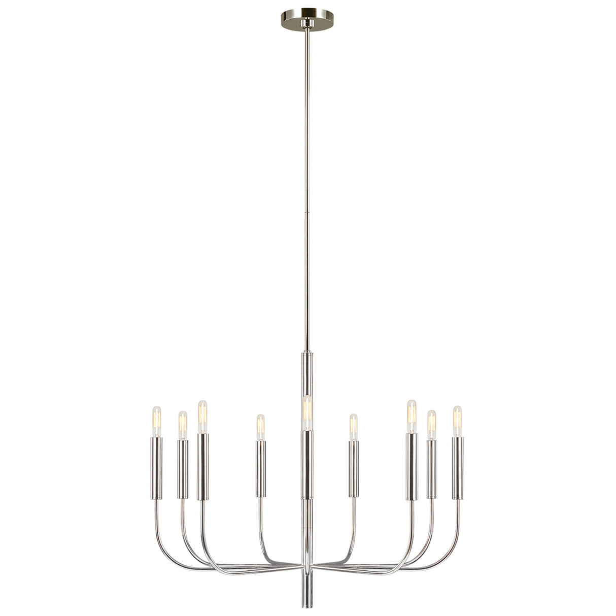 Thayer 9 Light Chandelier 30", Polished Nickel