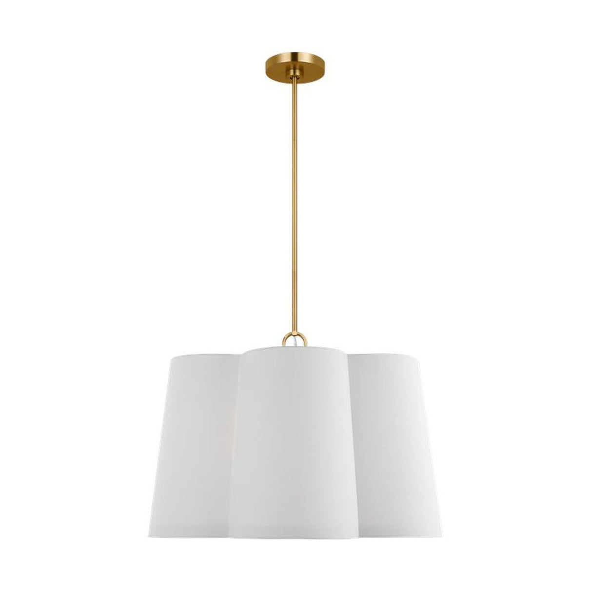 Odelia Large Pendant 28", White and Brass