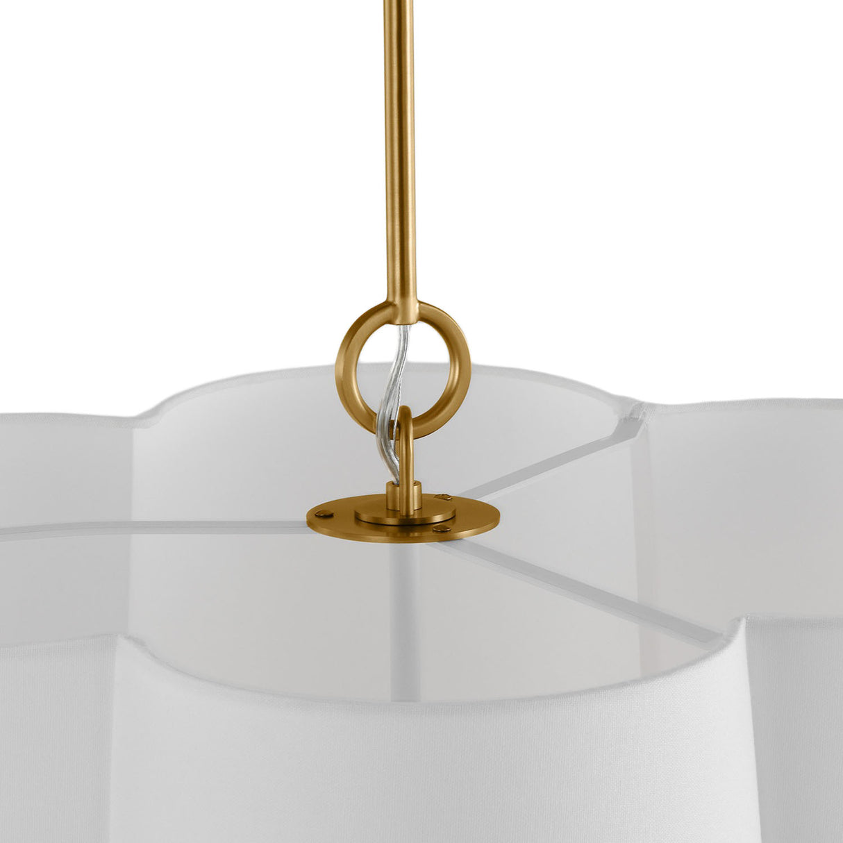 Odelia Large Pendant 28", White and Brass