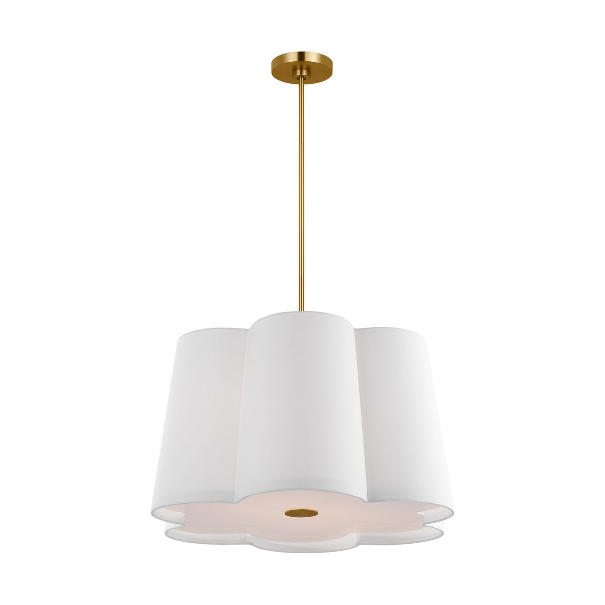 Odelia Large Pendant 28", White and Brass