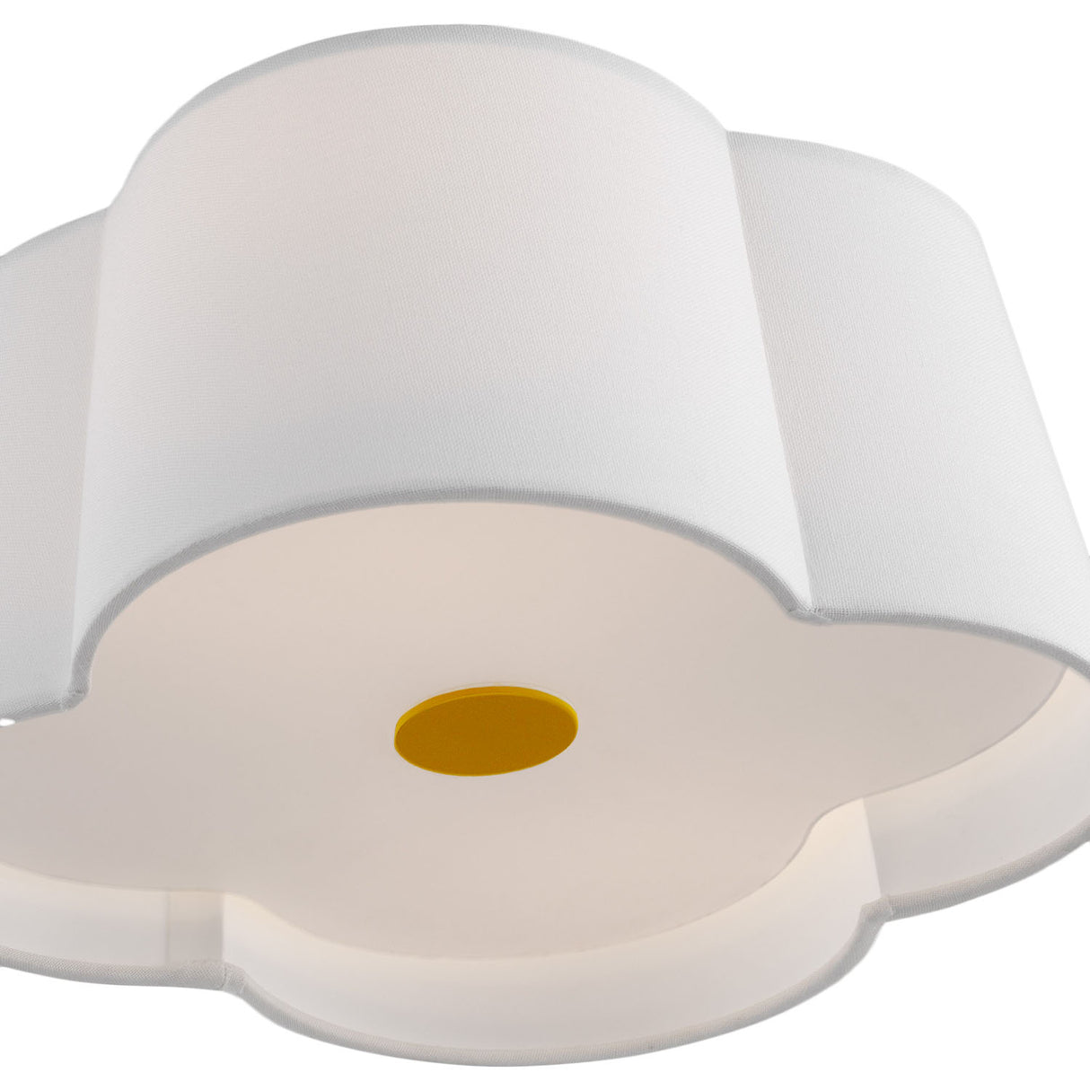 Odelia Flush Mount 14", White and Brass