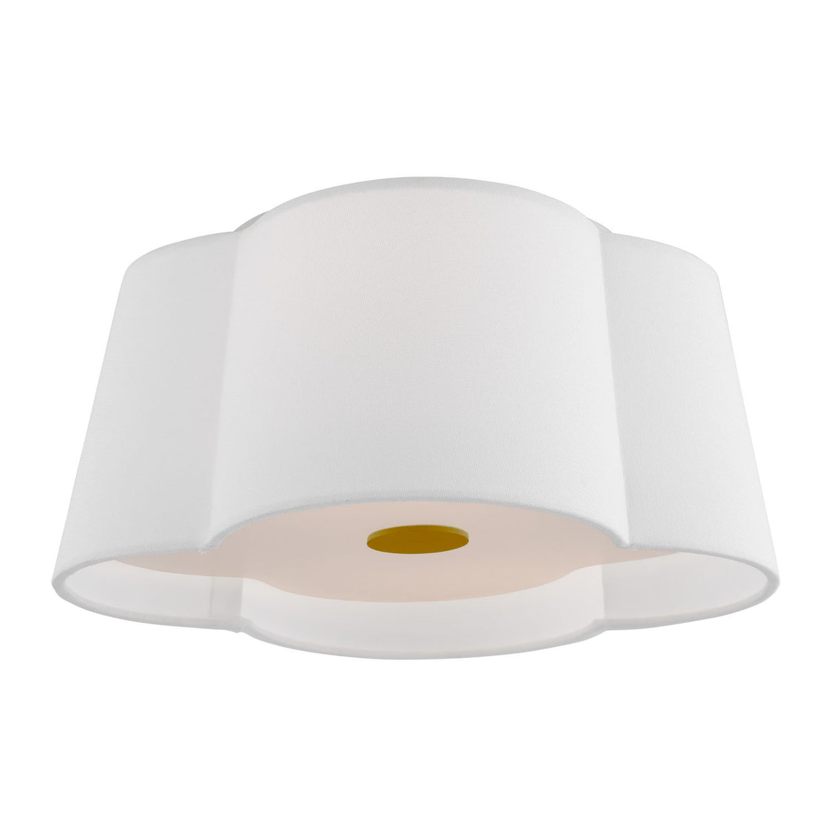 Odelia Flush Mount 14", White and Brass
