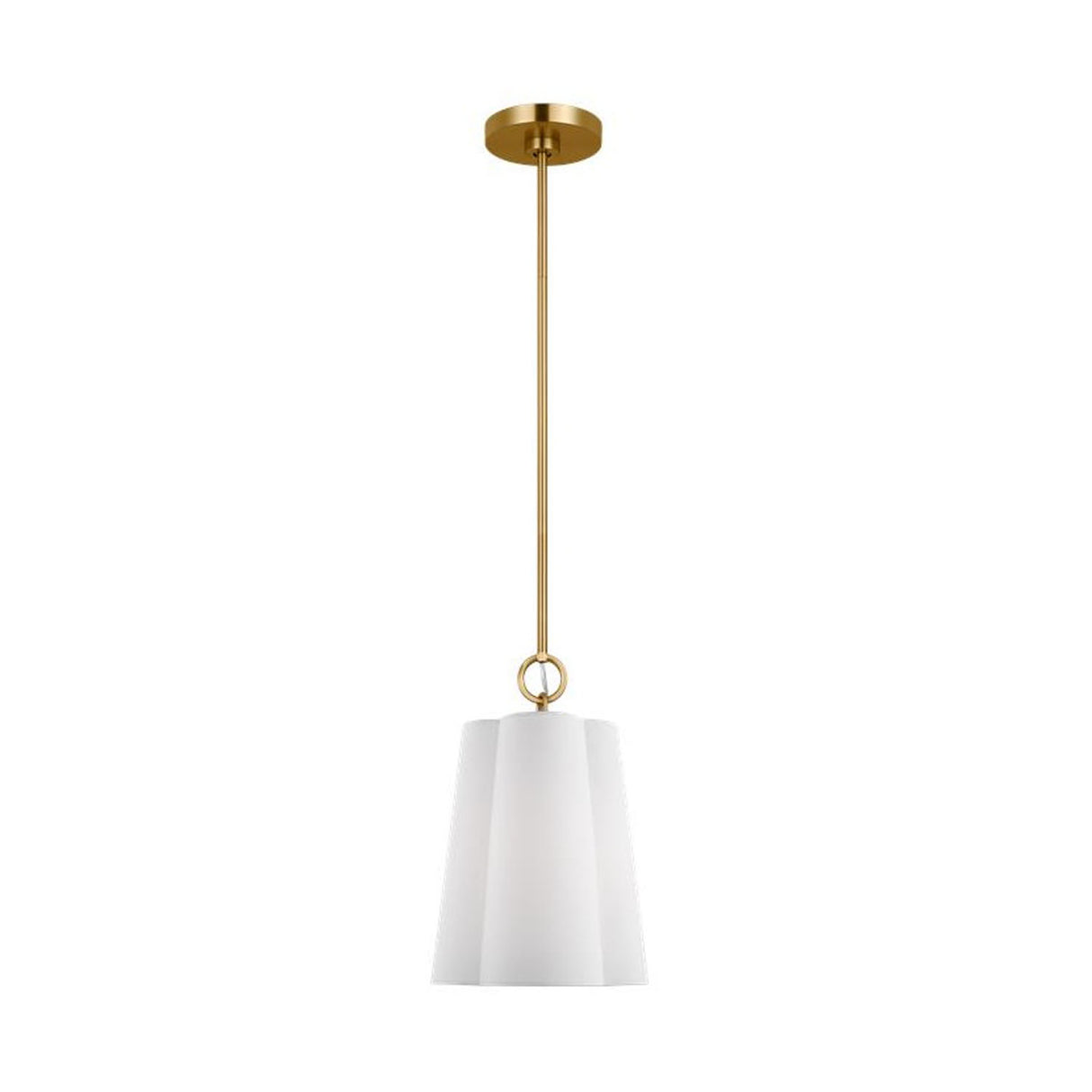 Odelia Small Pendant 9", White and Brass