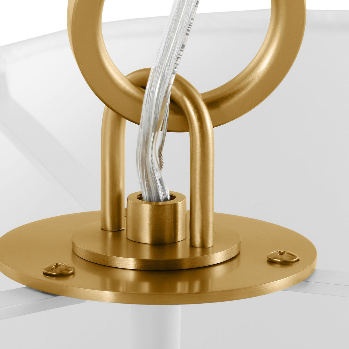 Odelia Small Pendant 9", White and Brass