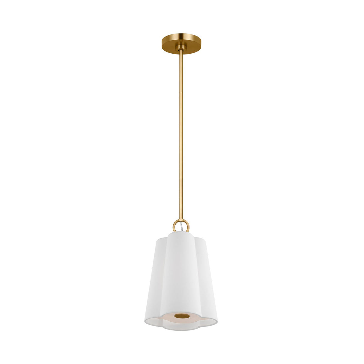 Odelia Small Pendant 9", White and Brass