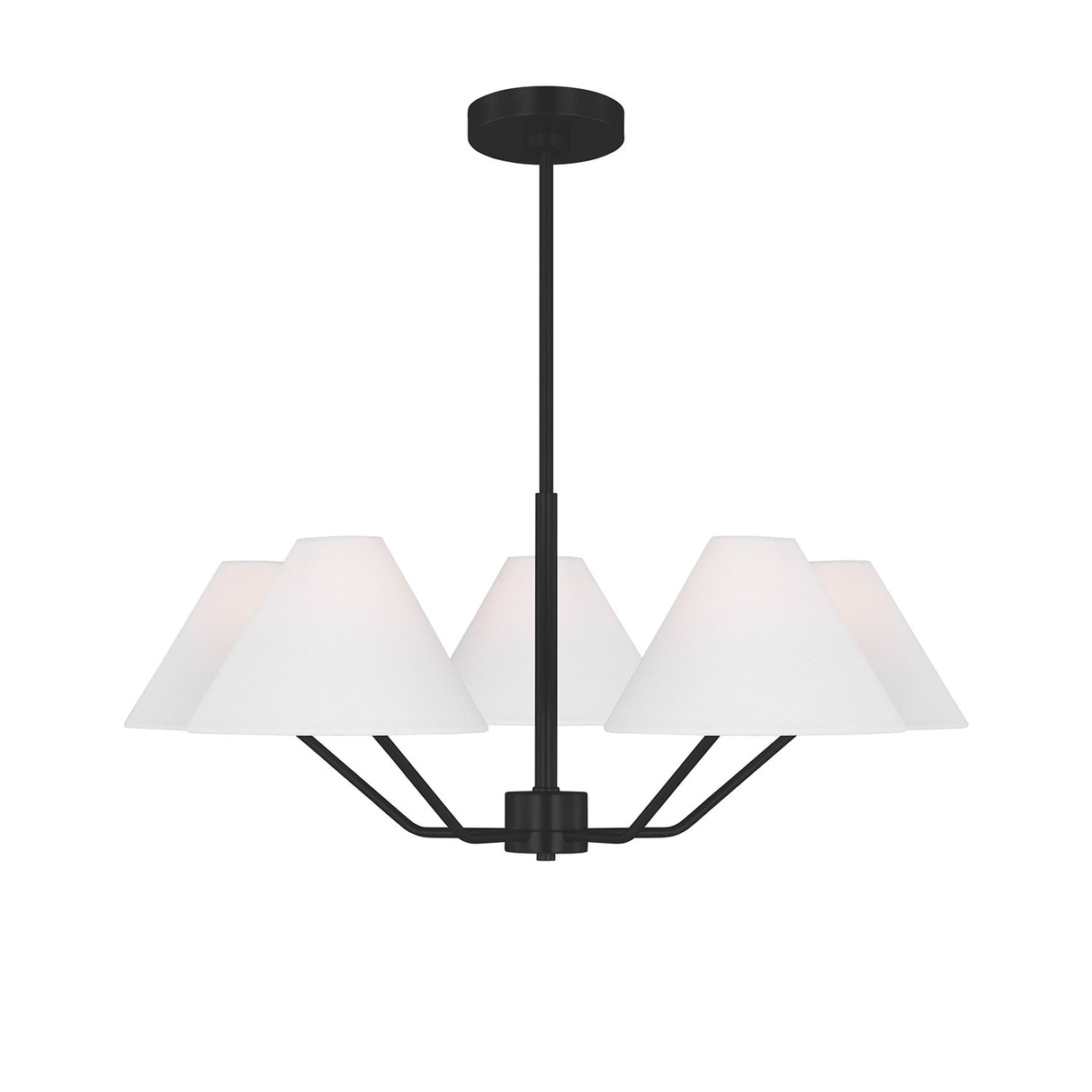 Wallace 5 Light Chandelier 30", Matte Black