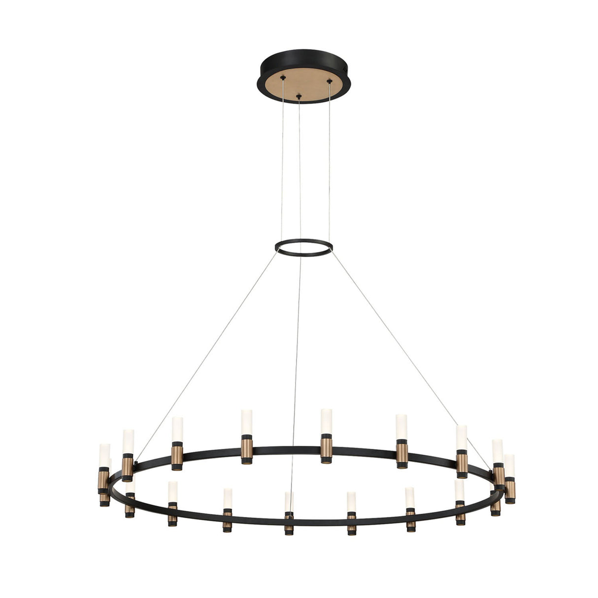 Roscoe 18 Light LED Chandelier 45", Black and Brass