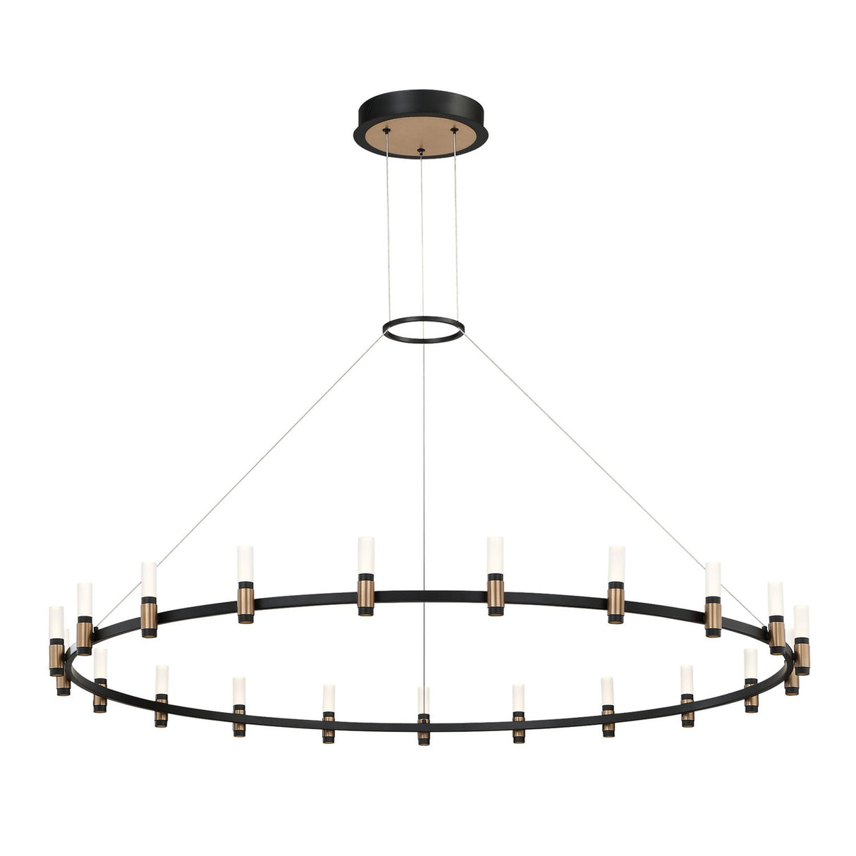 Roscoe 21 Light LED Chandelier 60", Black and Brass